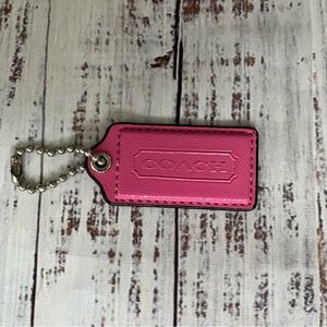 Coach Hang Tag Bubble Gum Pink Leather EUC